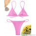 ZAFUL Women's Bralette Thong String Bikini Set Spaghetti Strap Two Piece Swimsuit Pink B07M85GPNQ